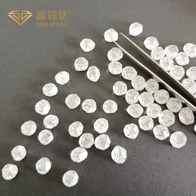 2Ct Up Lab Created Diamonds Warna Putih DEF Uncut Round Man Made Berlian Asli