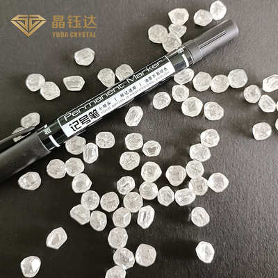 1.0 1.5 Carat Lab Menumbuhkan Berlian Kasar HPHT Berlian Putih Yang Belum Dipotong Untuk Cincin